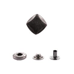 12LHK0227+484 Кнопка пружинный контакт 18 мм, черный никель