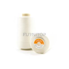 Нитки штапельные Ассист № 120, 28 текс, ПЭ, 5000 м, белые,Teknik Iplik