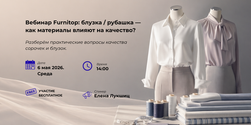 Вебинар Furnitop: блузка / рубашка — как материалы влияют на качество?
